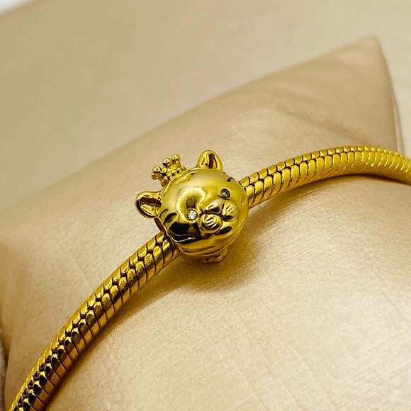 EUC Pandora 768594C01 Pandora Shine Chinese Zodiac Tiger Charm w/ Clear CZ’s - Picture 4 of 13